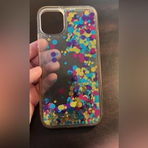 iPhone 11 case with water and confetti inside